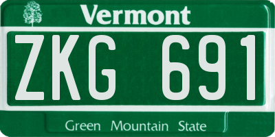 VT license plate ZKG691
