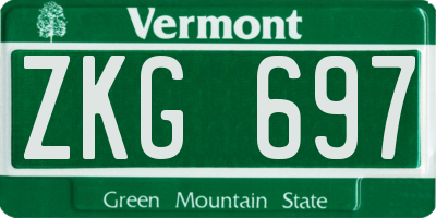 VT license plate ZKG697