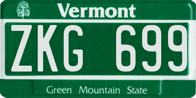 VT license plate ZKG699