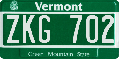 VT license plate ZKG702