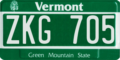 VT license plate ZKG705