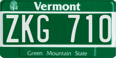 VT license plate ZKG710