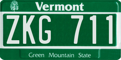 VT license plate ZKG711