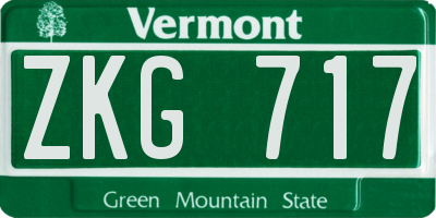 VT license plate ZKG717