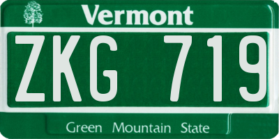 VT license plate ZKG719