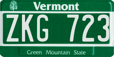 VT license plate ZKG723