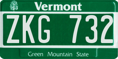 VT license plate ZKG732
