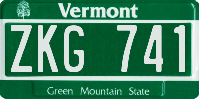 VT license plate ZKG741