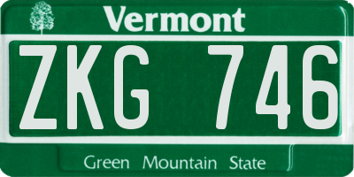 VT license plate ZKG746