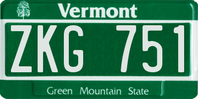 VT license plate ZKG751