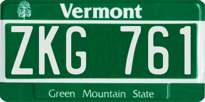 VT license plate ZKG761