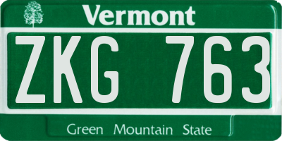 VT license plate ZKG763
