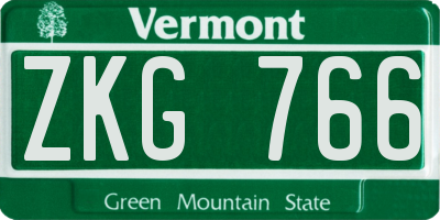 VT license plate ZKG766