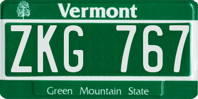 VT license plate ZKG767