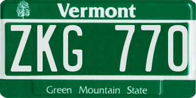 VT license plate ZKG770