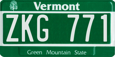 VT license plate ZKG771