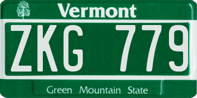 VT license plate ZKG779