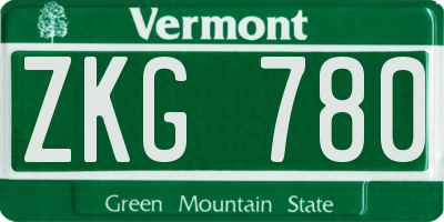 VT license plate ZKG780