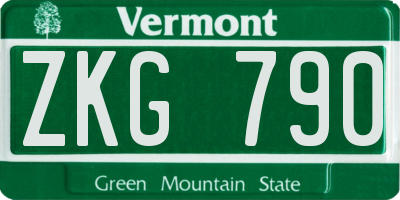 VT license plate ZKG790