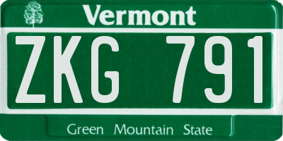 VT license plate ZKG791