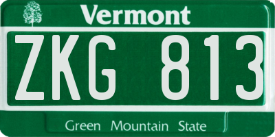 VT license plate ZKG813