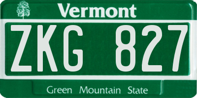 VT license plate ZKG827