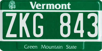 VT license plate ZKG843