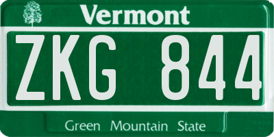 VT license plate ZKG844