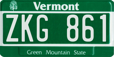 VT license plate ZKG861