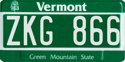 VT license plate ZKG866