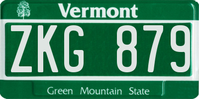 VT license plate ZKG879