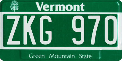 VT license plate ZKG970