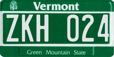 VT license plate ZKH024
