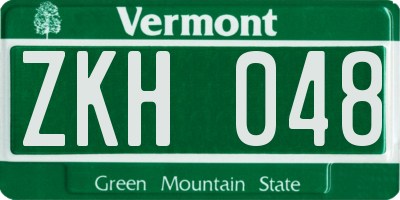 VT license plate ZKH048