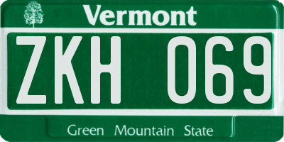VT license plate ZKH069