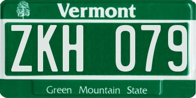VT license plate ZKH079