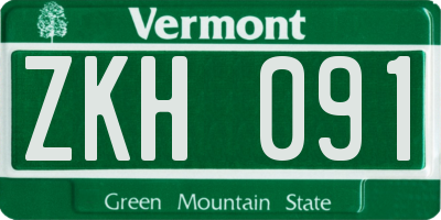 VT license plate ZKH091