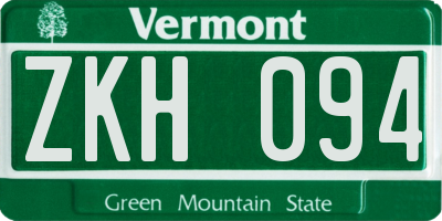 VT license plate ZKH094