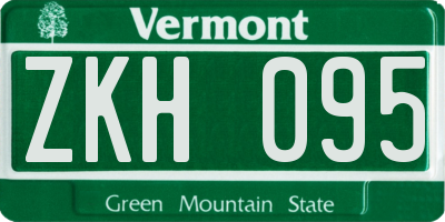 VT license plate ZKH095