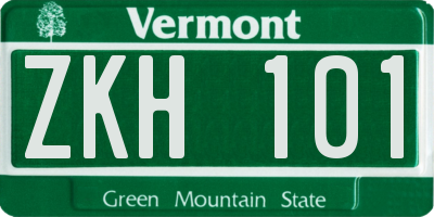 VT license plate ZKH101