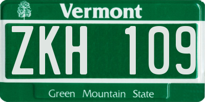 VT license plate ZKH109