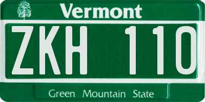 VT license plate ZKH110