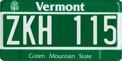 VT license plate ZKH115