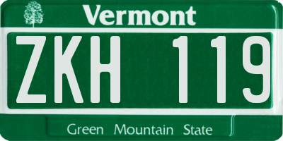 VT license plate ZKH119