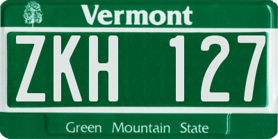 VT license plate ZKH127