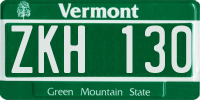 VT license plate ZKH130