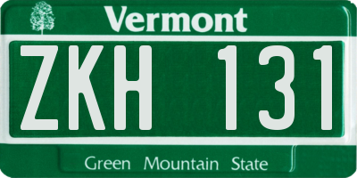 VT license plate ZKH131