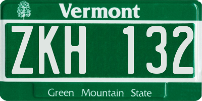 VT license plate ZKH132