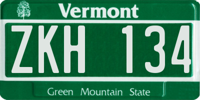 VT license plate ZKH134