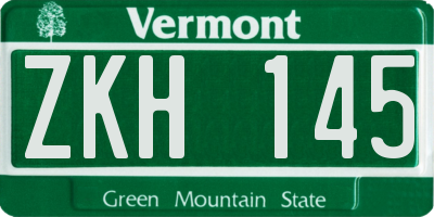 VT license plate ZKH145